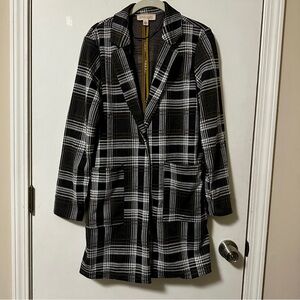 Philosophy Black and White Plaid Blazer with Notched Lapels